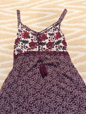 Maurices Burgundy Floral Mix-Print Camisole Dress